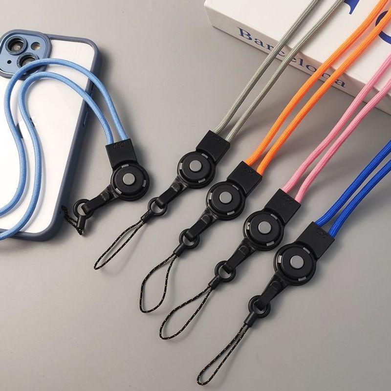 Durable Multi-functional Woven Mobile Phone Lanyard with Detachable Finger Ring and Badge Holder