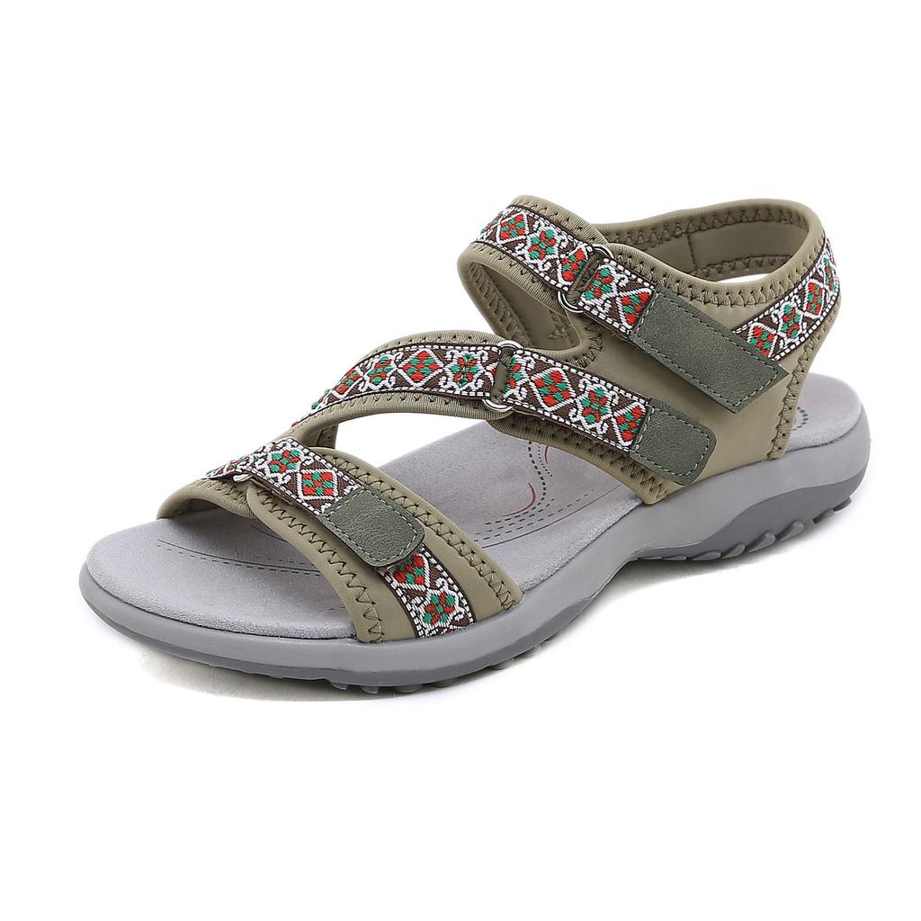New sports sandals printed Velcro large size women's shoes