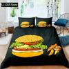 Hamburger Duvet Cover Set Meat Cheese Comforter Cover Fast Food Theme Bedding Set Cartoon Hamburg Pattern Quilt Cover For Kids