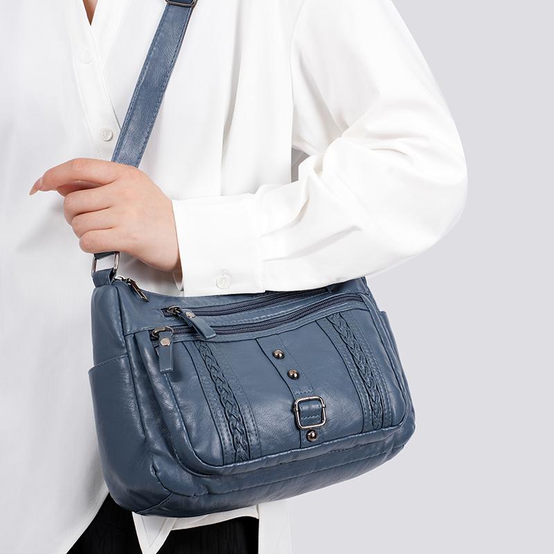 Dámská crossbody taška Taška pro matku středního věku Měkká kožená taška přes rameno