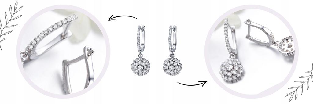 Elegant S925 Earrings With Large English Zircon, Long Hanging