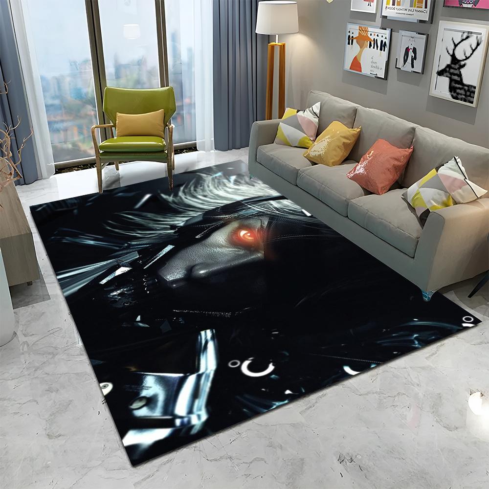 Alfombra de Dibujos Animados para Jugadores de Metal Gear Solid para Decoración de Hogar, Sala de Estar, Dormitorio, Sofá, Felpudo, Alfombra Infantil para Área de Juegos, Alfombrilla Antideslizante para Suelo