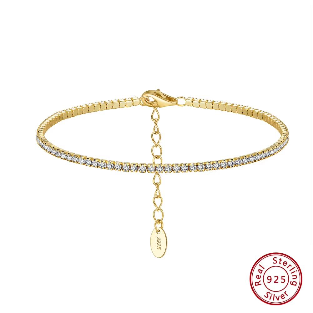 ORSA JEWELS Authentic 925 Silver Tennis Bracelet Fashion Black&Pink&Blue 4A Zirconia Bracelet Jewelry for Women SB190