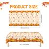 Thanksgiving Tablecloth Plastic Disposable - Fall Rectangular Paper Tables Cloth Cover for Rectangle Oblong Long Table Pumpkin Maple Leaf Decor