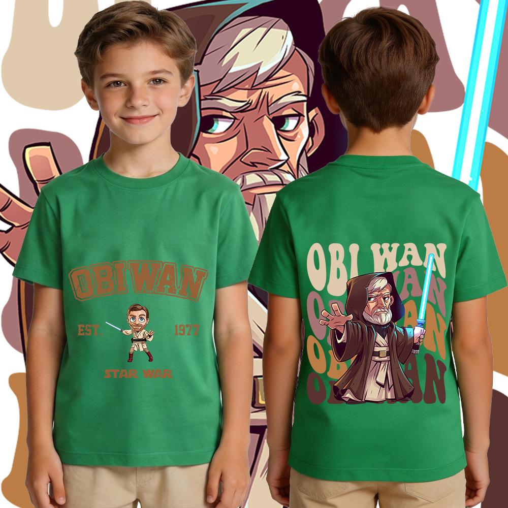 Star Wars ObiWan Kenobi Printed T Shirt for Boys Kids Cotton Casual Short Sleeve Tee Top