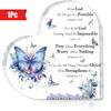 Regalo Cristiano Religione Santa, Fiori Farfalla Viola, Regalo Ispiratore, Con Versetti Biblici e Preghiera Decorazione Desktop Cristiana per Donne, Asilo