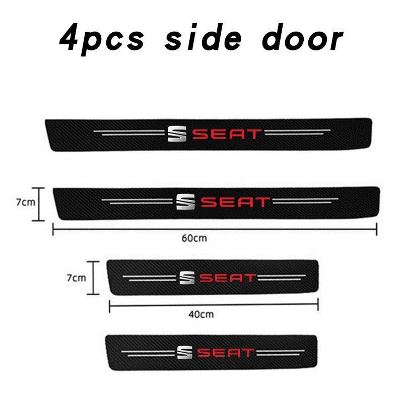 wzbn2 Carbon Fiber Car Door Sill Threshold Protector Auto Sticker Decals For Seat Leon 5f Ibiza 6l 6j Leon 1p Cushion Altea Xl Leon Mk