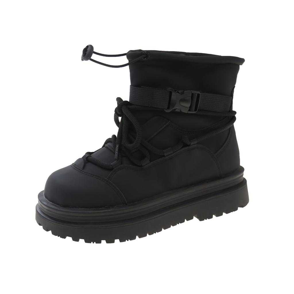 Internet celebrity fashion versatile casual snow boots women's 2025 winter new thick sole heightening piled thickened cotton shoes