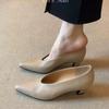 Fashion New Women's Heels Pointed Toe Shallow Mouth Retro Granny Shoes High Heel Pumps Seasons Single Shoes Fashion  Zapatillas De Mujer