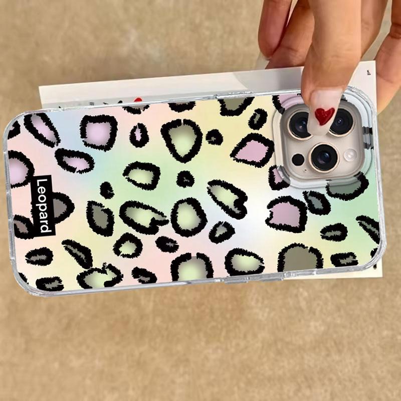 For iPhone 16 15 14 13 12 7 8 Plus Pro Max 16e 11 SE 2020 XS XR 5G Phone Case Fashion Korean Cute Leopard Print Vortex Pattern