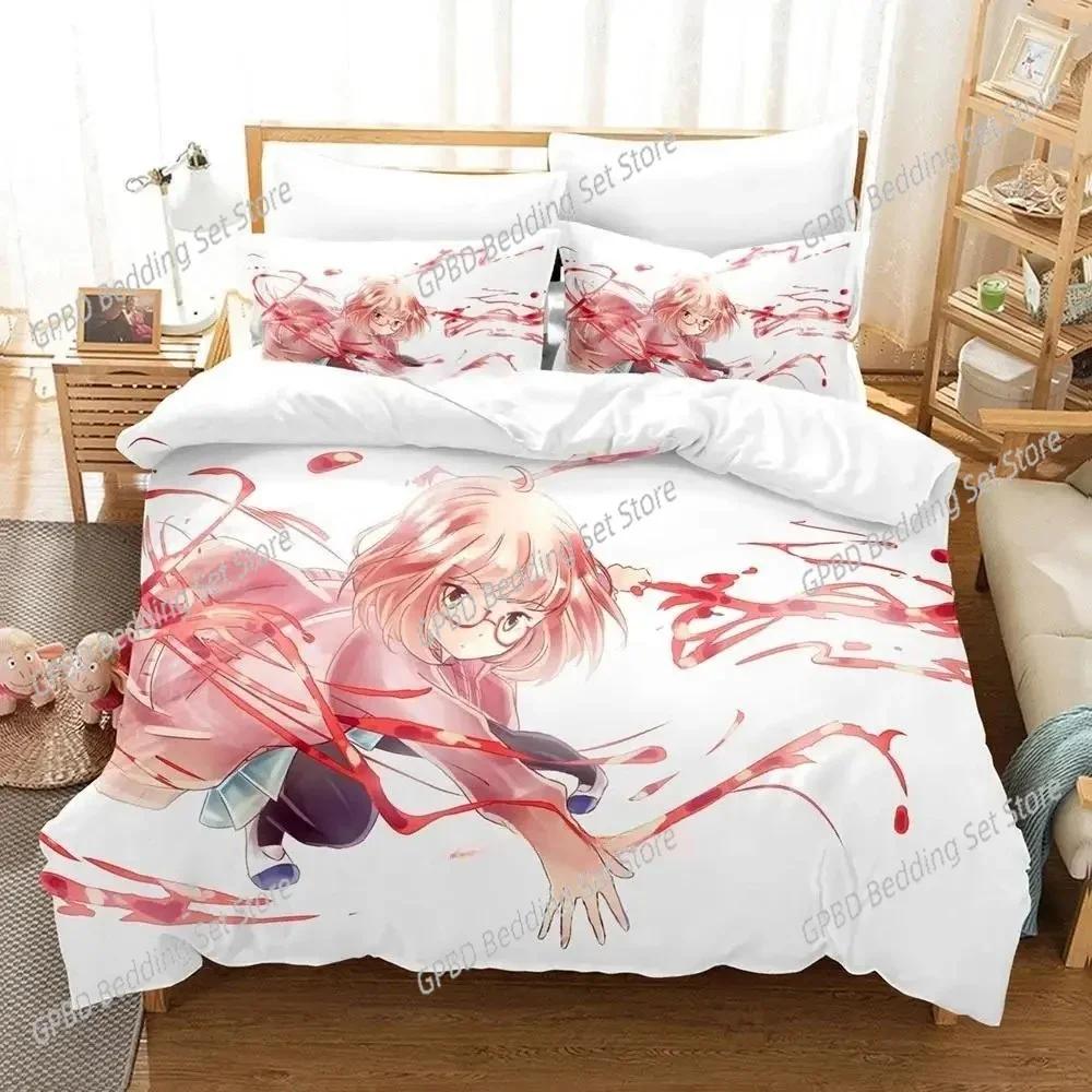 

Fashion 3D Print Kawai Girl Beyond the Boundary Beding Set Bedrom Soft Modern Bedspreads Comefortable Soft with Soft Fabric Duvet Cover Pilowcase 100*200cm Single