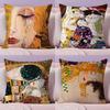 Gustav Klimt Oil Painting Cushion Cover Short Plush Double-Sided Printing Home Machine Washable In Warm Winter Pillow Case