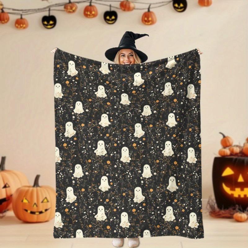 Halloween Pumpkin Christmas Printed Flannel Blanket Soft Cozy Throw Party Home