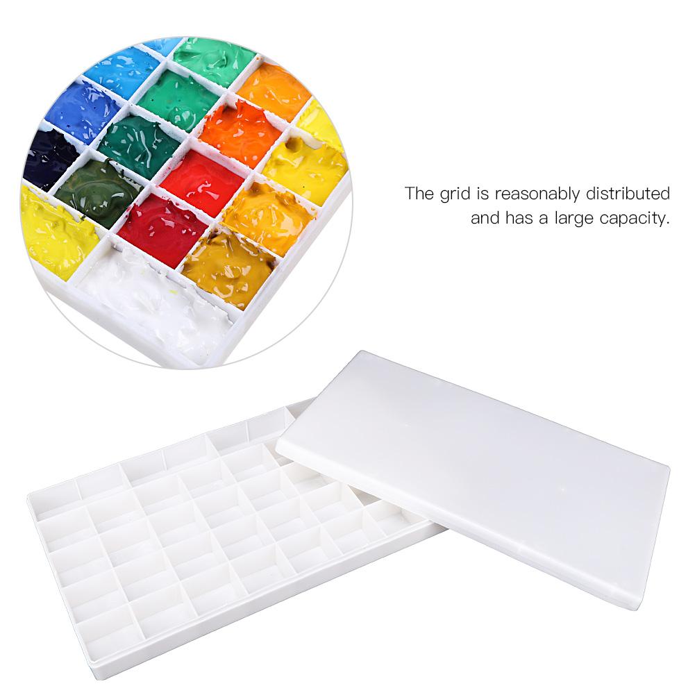 Plastic Painting Box 36-Grids Watercolor Drawing Pigment Palette Art Supplies with Cover
