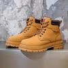 Warrior Classic British Style Yellow Boots Height Increasing Non-Slip Wear-Resistant Versatile Cool Martin Boots Unisex Boots Wheat WXY(JS)-2917