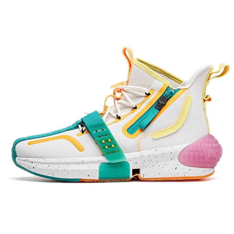 

new Dragon Ball Super x Anta Gotenks Cushioning Anti Slip And Wear Resistant High Top Basketball Shoes White Green 45