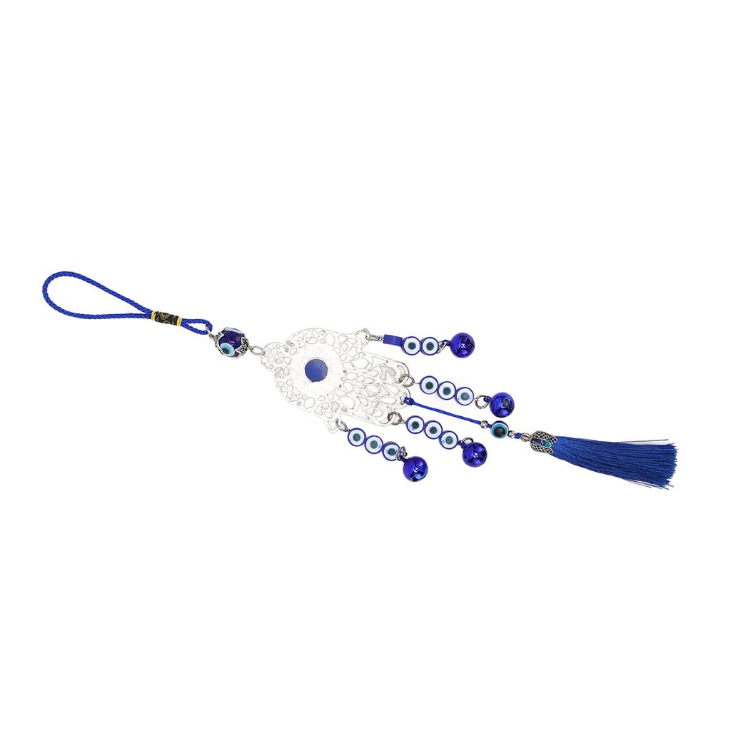 Blue Eye Car Hanging Ornament Good Luck Exquisite Car Mirror Decor Hanging for Backpack Home Decorations Silver