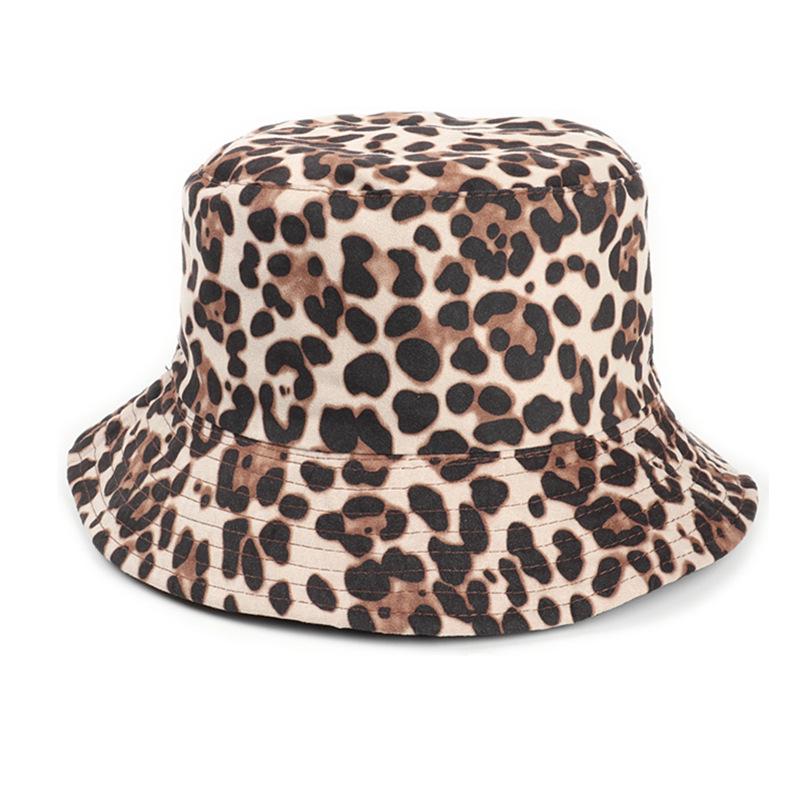 Korean Suede Leopard Print Reversible Bucket Hat for Women - Trendy Autumn/Winter Outdoor Casual Sun Protection