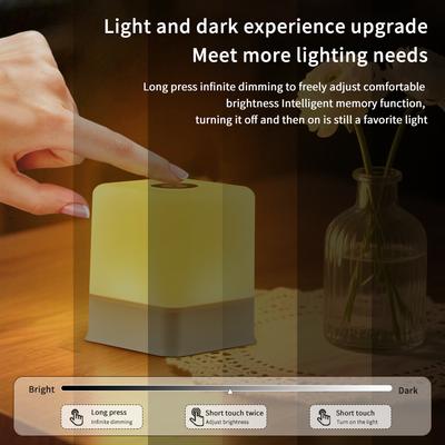 Bedside LED Touch Night Lights Rechargeable Desktop Table Lamp 3/16 Colors Dimmable For Bedroom Bedside Reading Desk Lighting