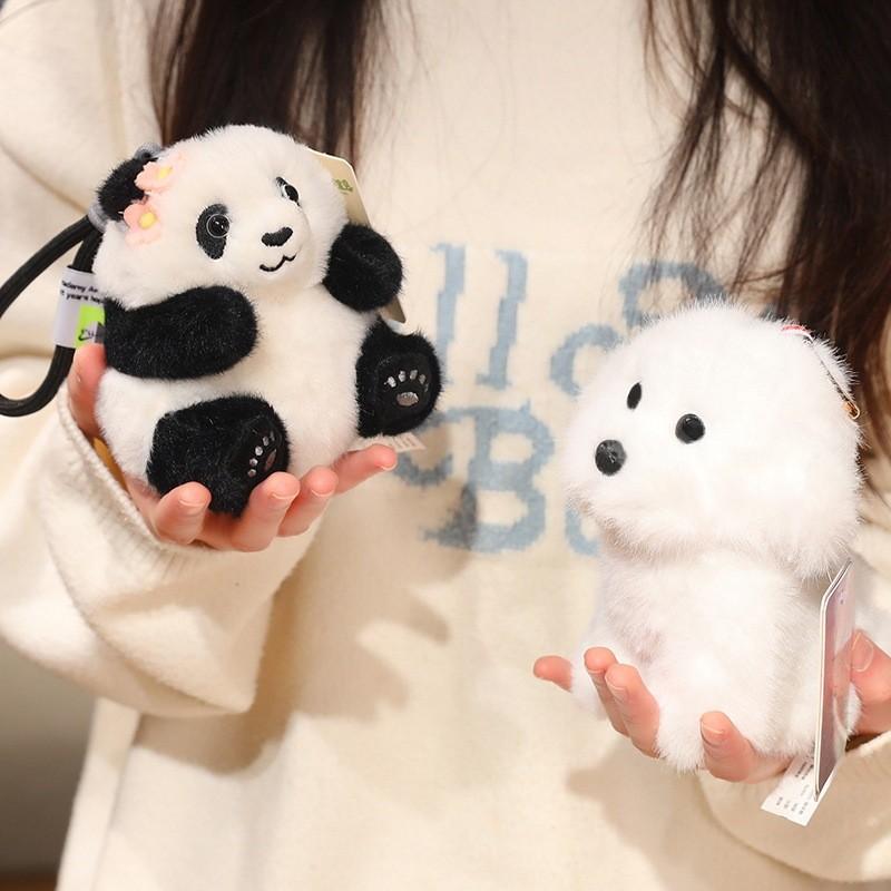 Penguin Panda Dog Pendant Animal Plush Doll Keychain Toy Backpack Decoration
