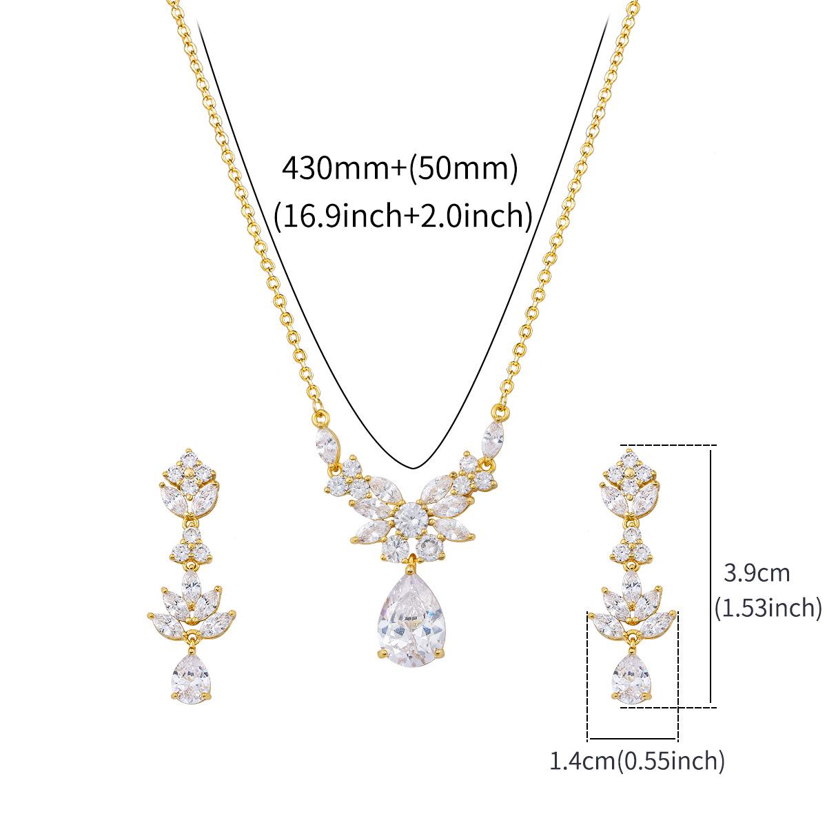 

Новый японский и корейский набор ожерелья и серег из циркония для невест и подружек невесты