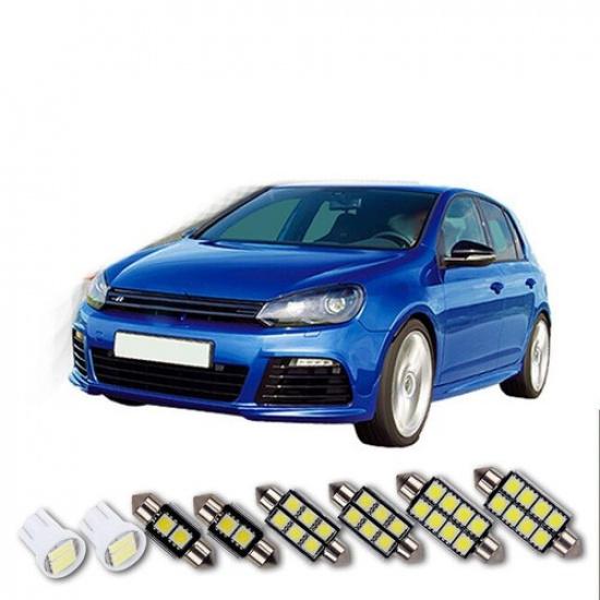 8x SMD LED Interior Lighting Set White 12V For VW Golf 6 VI 5K1 GTI GT R TSI