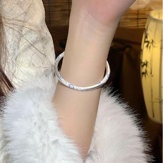 2026New Popular Gourd-shaped Bracelet In New Chinese Style with Enamel Color, Featuring Traditional Floral and Swirl Patterns, Plated with Pure