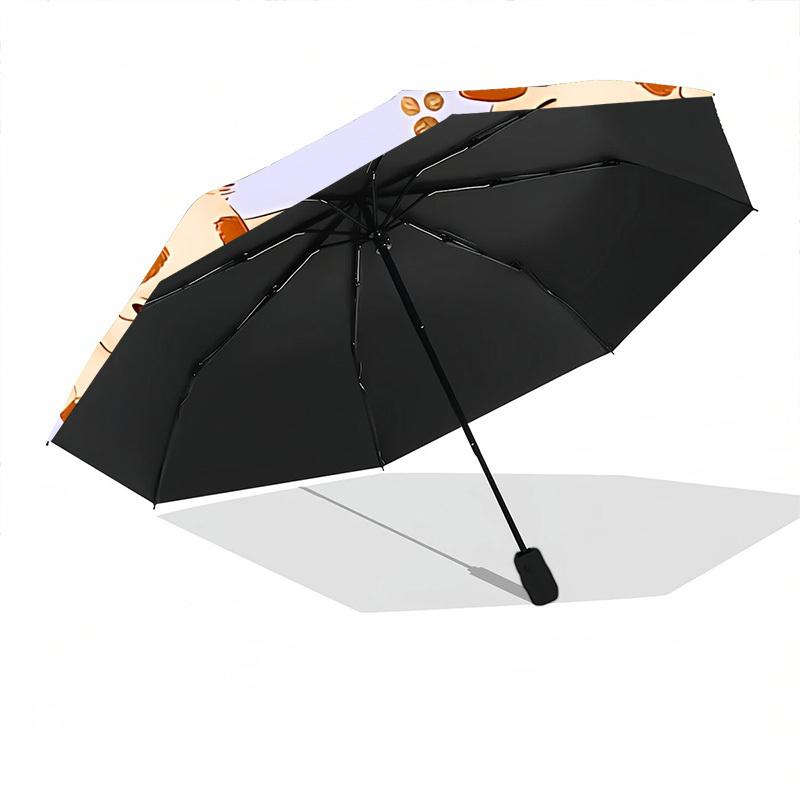 1pc Puppy Print Automatic Opening and Closing Folding Umbrella with 8 Iron Ribs - Portable, Foldable for Travel yy251124117