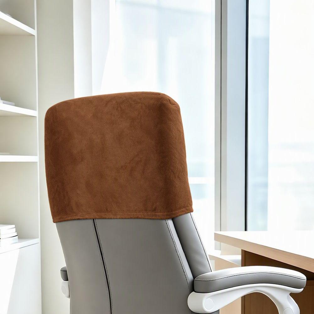Dust-proof Chair Headrest Cover Velvet Elastic Chair Back Cover Executive Chair
