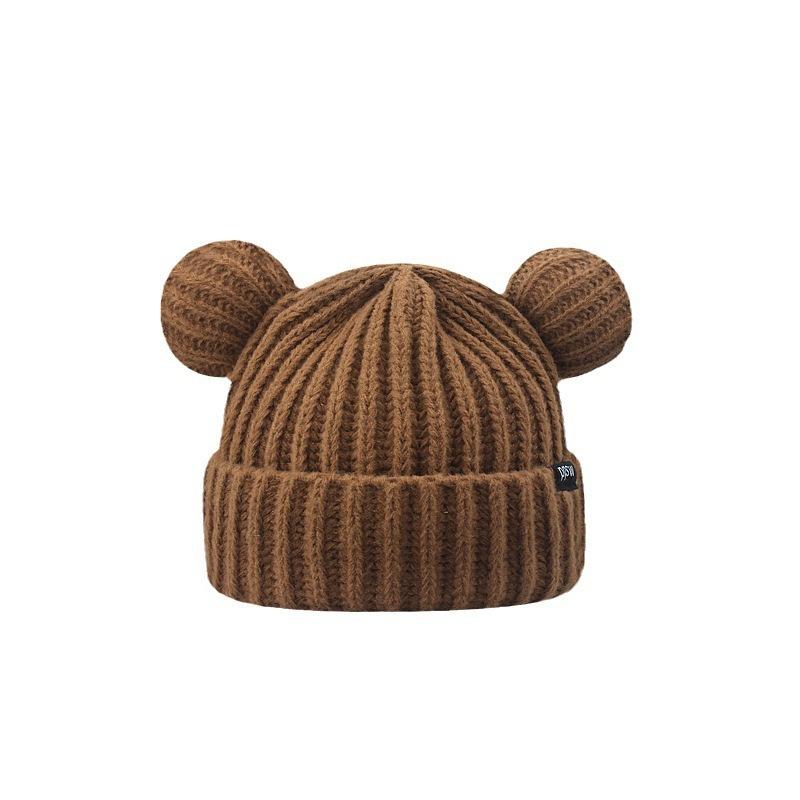 Cat Ears Knitted Hat for Women, Warm In Autumn and Winter, Thickened Ear Protection for Winter, Showing Face, Small Student Wool Hat Ins Wind