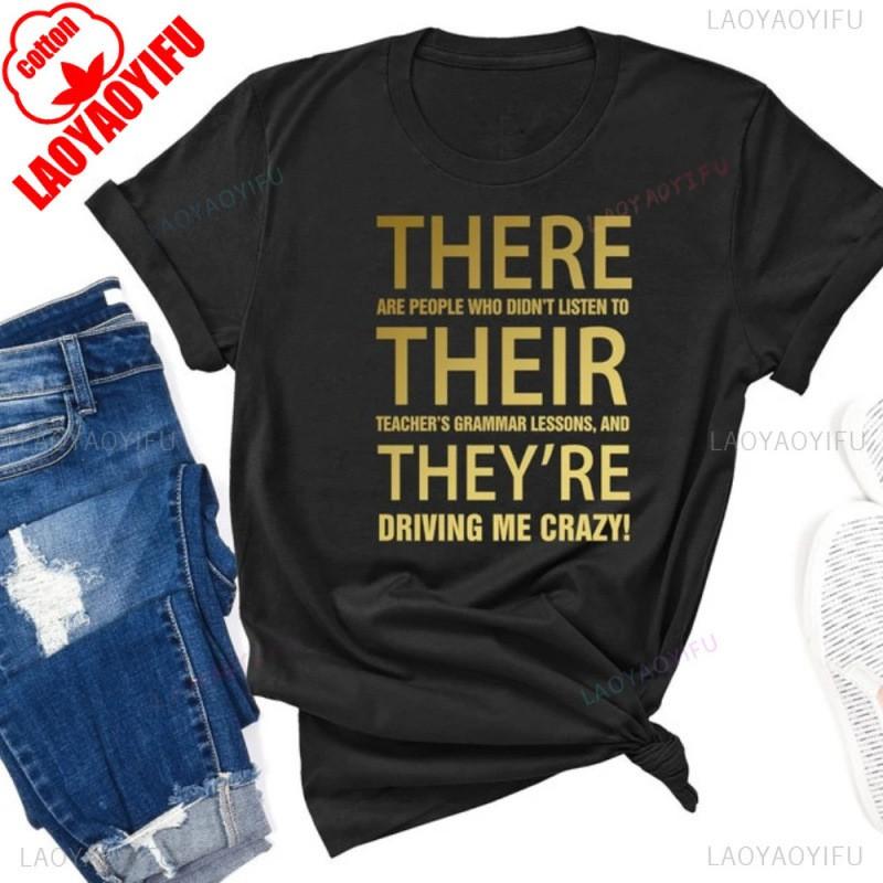 Mens Cotton Graphic T-Shirt English Teachers Streetwear Casual Tee