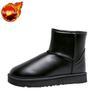 Waterproof Leather Flat Round Toe Snow Boots for Women Winter 2025 Novelty Ankle High Quality Padded Fashion Goth Woman Shoes