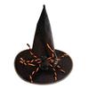 Themed Halloween Witch Hat, Black Soft Fabric Costume Headwear with Pointed Shape for Cosplay Party Looks