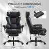 Office Chair with Foot Rest and Waist Lumbar Support, Gaming Chair with Adjustable Height Headrest, High-Back Leather Reclining Chair, Black