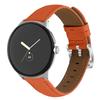 Litchi Textured Genuine Leather Strap for Google Pixel Watch 4/3/2/Watch 41mm Pointed-End Watch Band with Silver Buckle