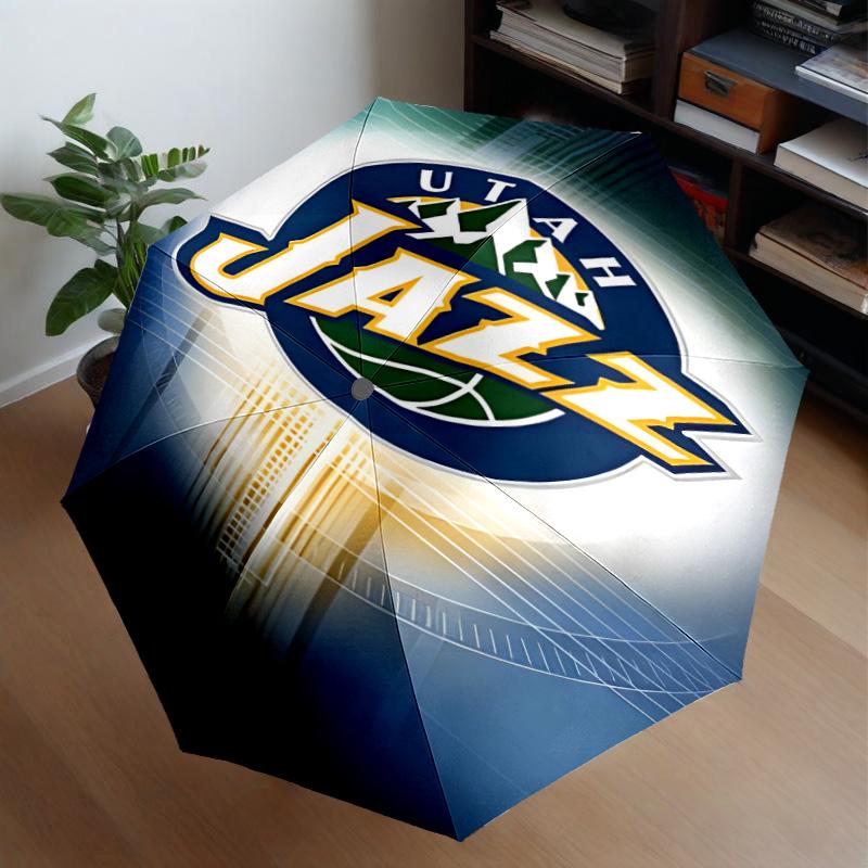 Jazz Basketball Team Umbrella 8-Frame for Travel, Camping, Casual Lightweight Portable Umbrella, Essential for Every Family Holidays Gift