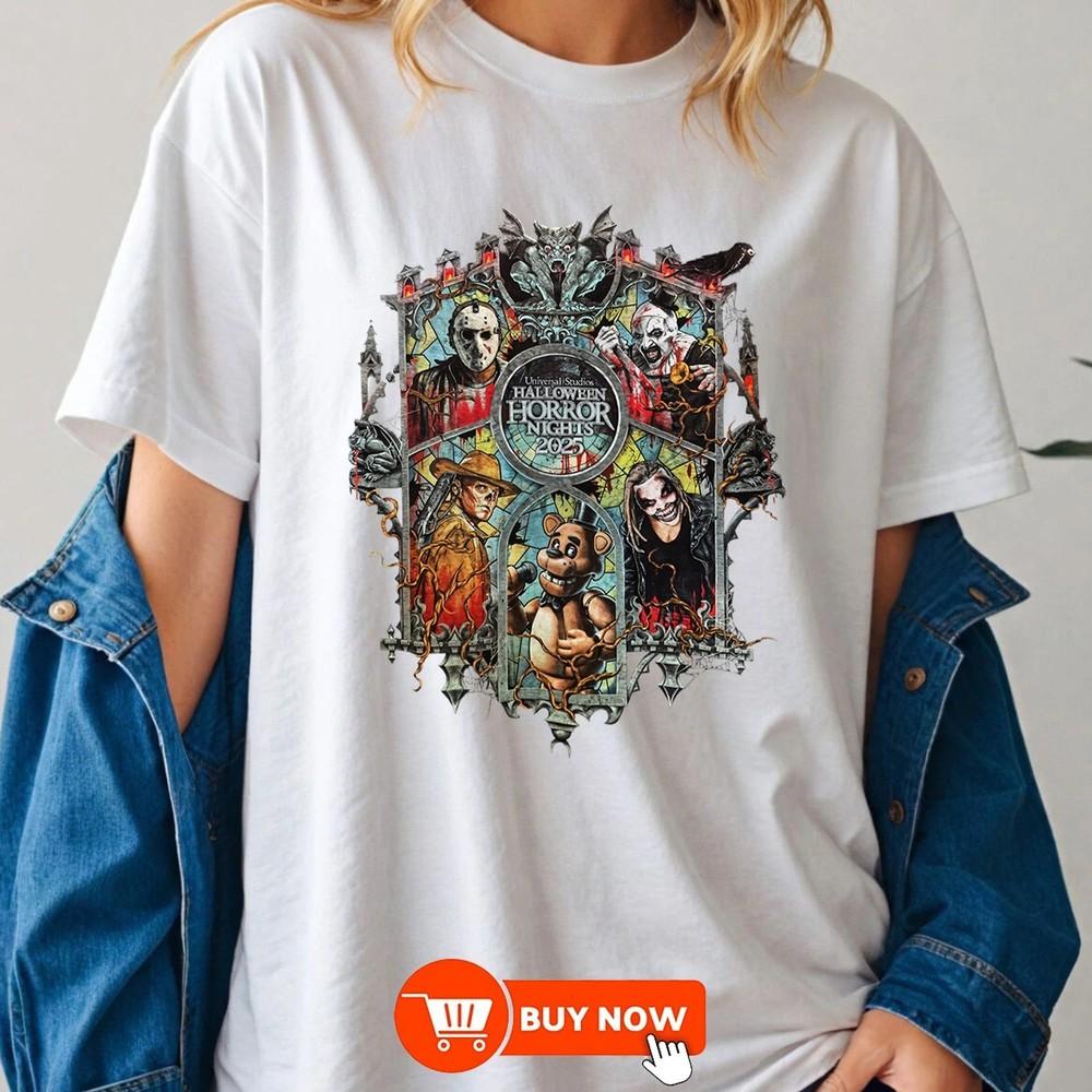 Halloween Horror Nights 2025 Key Art Inspired T-Shirt – Multicolor, Siz  Unisex T-Shirt XXXXL
