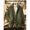Womens Stand-Up Collar Fleece Sweatshirt With 3D Digital Floral Print Casual Long Sleeve Top Fall 2025