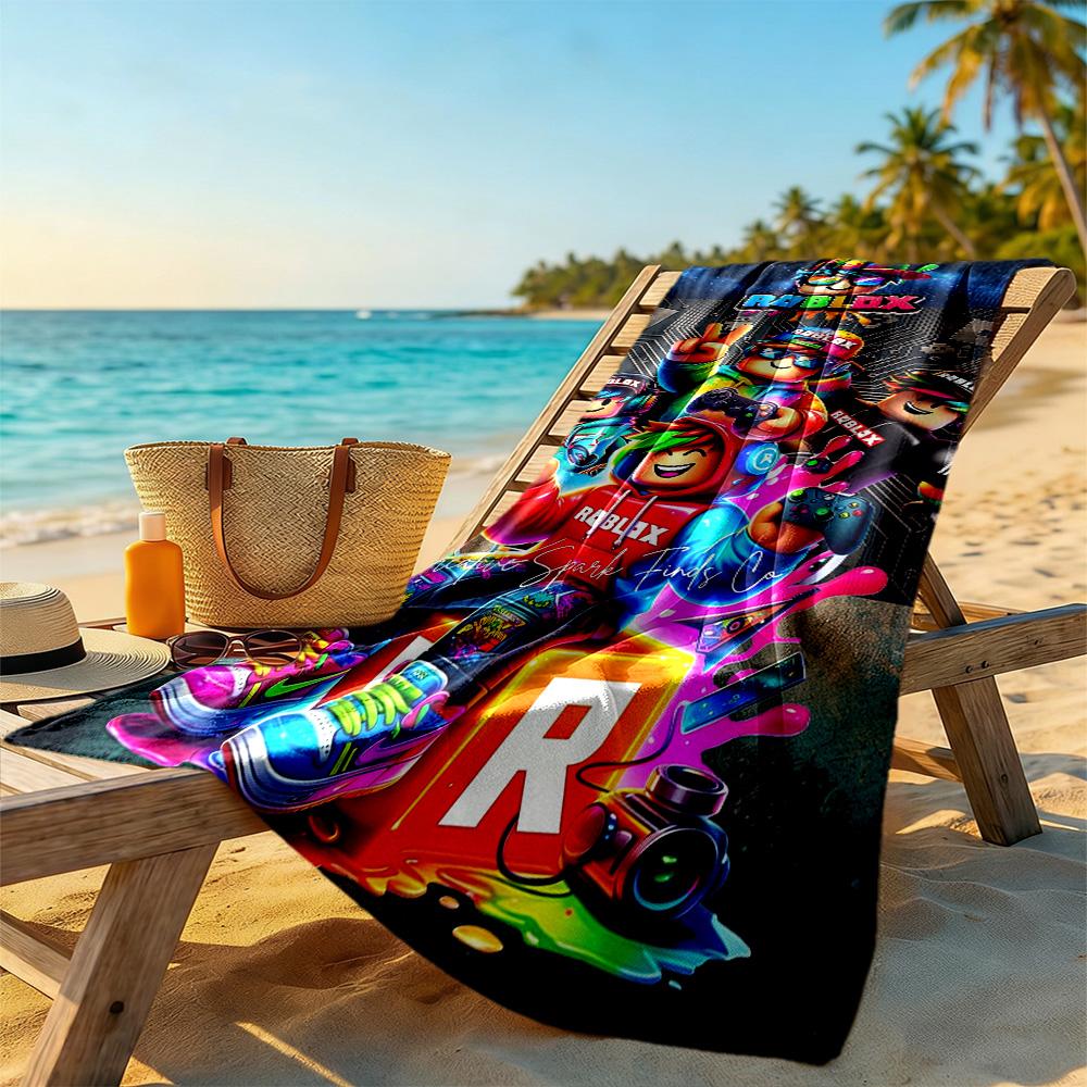 Roblox Beach Towel Soft Durable Quick-Dry Comfortable Lightweight Suitable for Swimming, Gym, Camping, Yoga Vacation