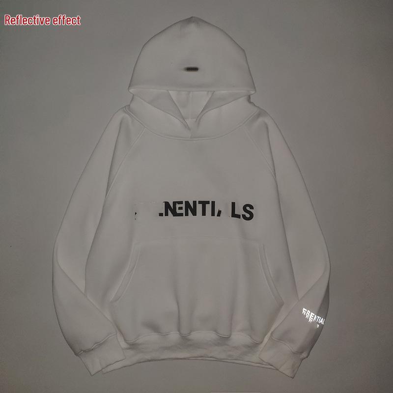 Reflective Raglan Double-Layer Fleece Hoodie for Men - Trendy Autumn/Winter Sweatshirt