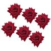 6Pcs Red Rose Shape Ring Wedding Towel Buckle Napkin Party Hotel Table Decor