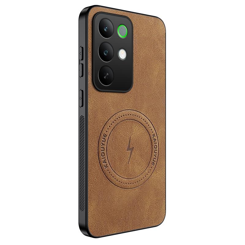 

For Realme C85 New Style Leather Phone Case For Realme C85 For Magsafe Magnetic Wireless Charge Cover For Realme C85 Cases Shell For Realme C85 коричневый