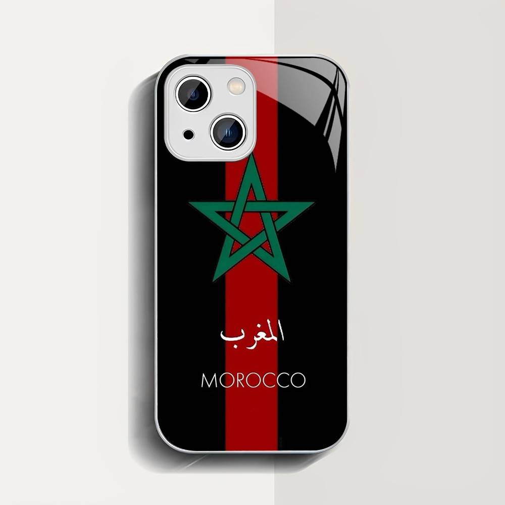 

Morocco Map Flag Tempered Glass For Iphone 14 13 12 11 Pro Mini XS MAX 14Plus X XS XR Cover iphone 14