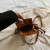 Retro Textured Bucket Bag,  Autumn and Winter New Fashionable Casual Handbag, Versatile Single Shoulder Crossbody Bag