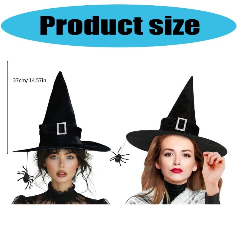 Witch Hat Pendant Halloween Spiders Hat Widget Personality Hat Decoration for Halloween Cosplay