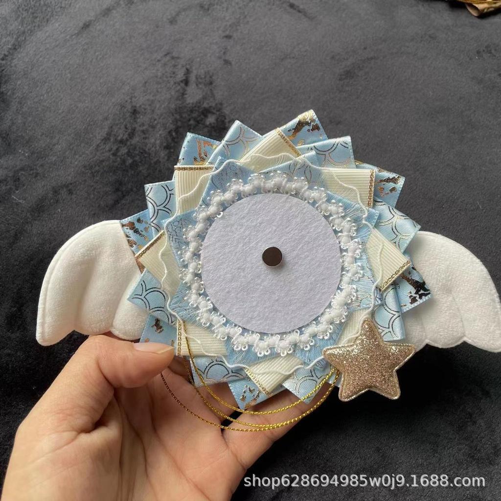 Cute wings bar cabbage badge display bottom support anime pain bag DIY ornament 58mm-75mm spot