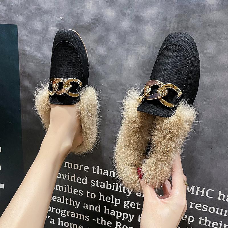 Podzimní a zimní móda Dámské ležérní boty Plus sametové teplé pantofle Líné boty