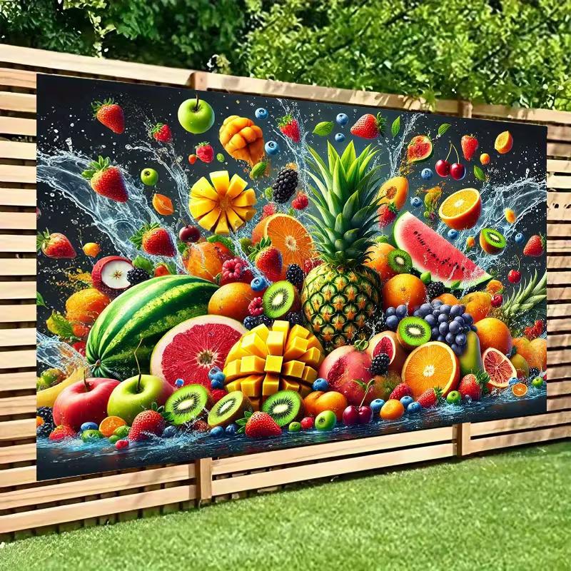 2D гобелен «Здоровая еда», Цветная ткань с фоном из тропических фруктов 47.2x31.5inch/120*80cm