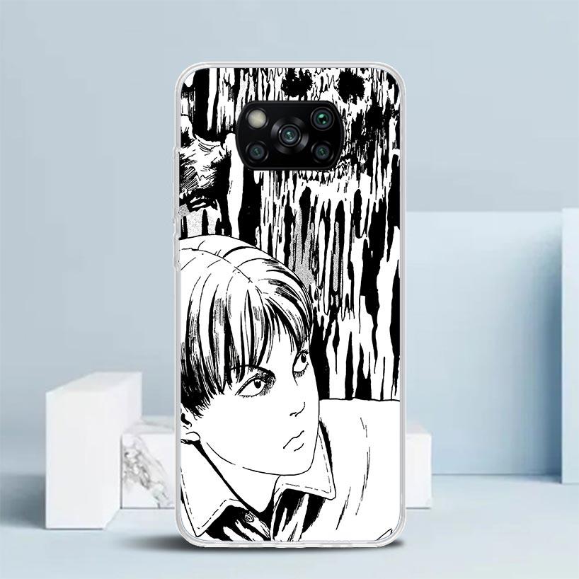 Japanese Horror Comic Anime Phone Case For Xiaomi Poco F7 Ultra X5 X6 X7 Pro M7 Redmi 15C 15 13C 13 12C 12 10C 10 10A 9 9C 9A 9T
