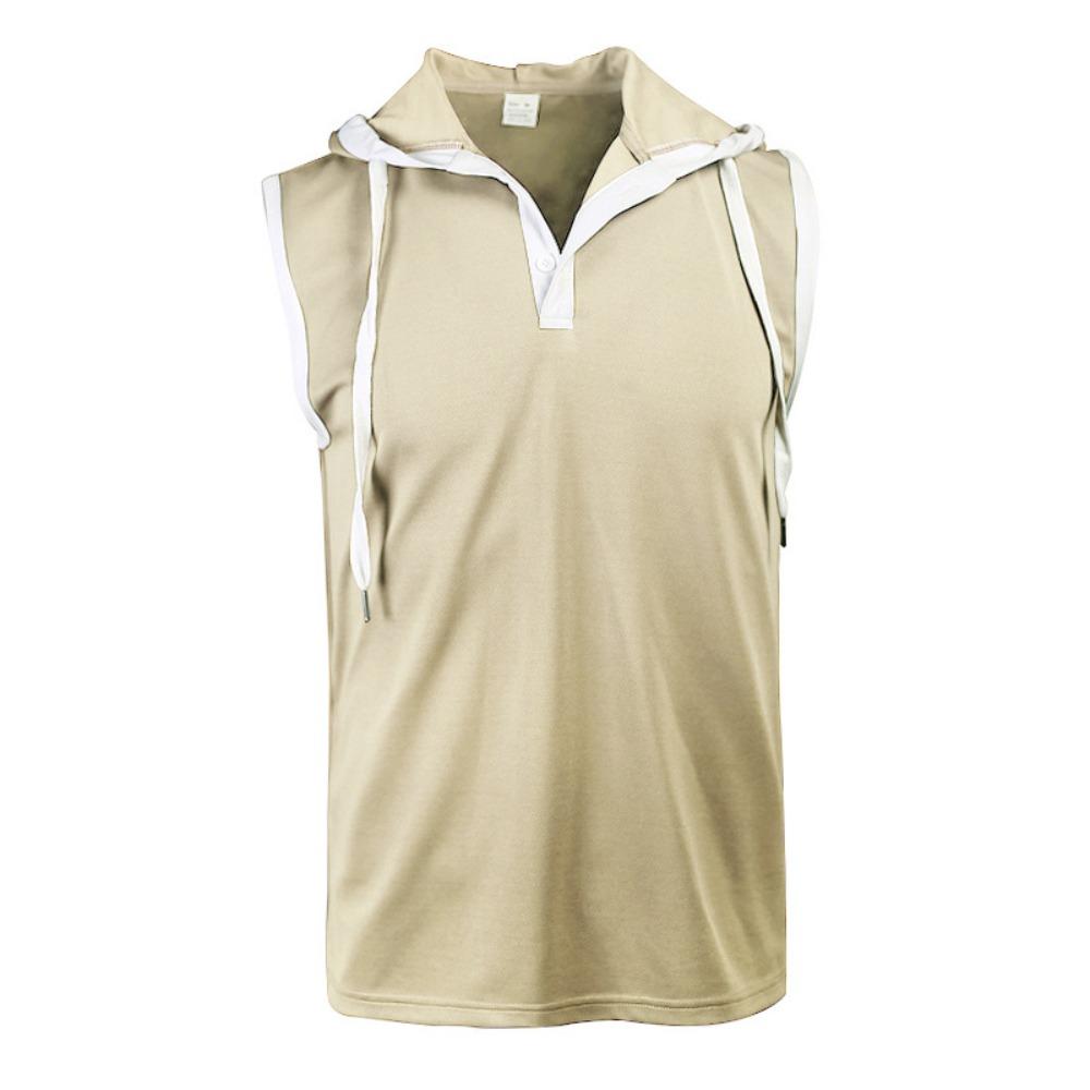 Men Hooded Sleeveless Shirt Casual Gym Tank Top Male Breathable Bodybuilding Vest Basketball Shirt Fashion Singlet Man Clothes